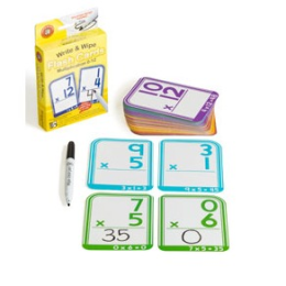 Write & Wipe Flash Cards Multiplication With Marker