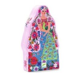 Djeco 36pc Silhouette Puzzle The Princess & Her Peacock