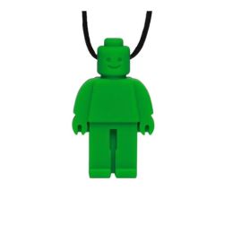 Brick Man Pendant Silicone Sensory Necklace Green