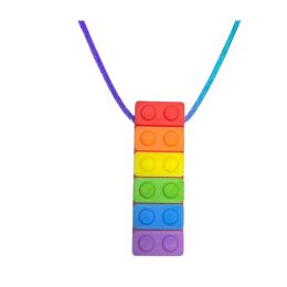 Necklace Sensory Chew – Building Block Rainbow
