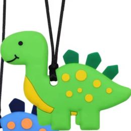 Dino Pendant Silicone Sensory Necklace Green