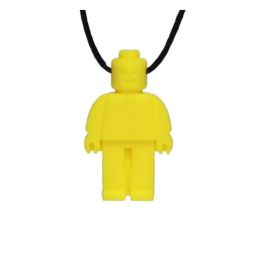 Brick Man Pendant Silicone Sensory Necklace Yellow