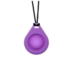 Pop It Pendant Silicone Sensory Necklace Purple