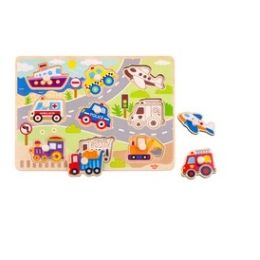 Tooky Toy Wooden Vehicle Peg Puzzle