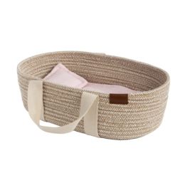 100% Cotton Rope Doll Moses Basket Blush