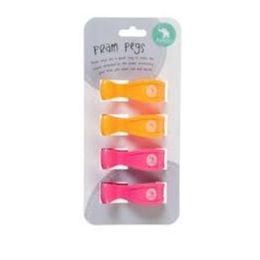 Pram Pegs 4pck Orange/pink Fluro (d)
