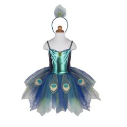Great Pretender's Pretty Peacock Dress & Headband Size 5-6yr