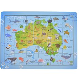 24pc Jigsaw Puzzle Australian Map Aussie Animal & Landmark