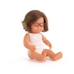 Miniland 38cm Caucasian Girl Dressed with Glasses