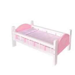 Fun Factory Wooden Pink Dolls Bed With Bedding