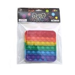 Bright Rainbow Push Pop Square 12.5cm