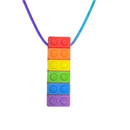 Necklace Sensory Chew – Rainbow Building Block