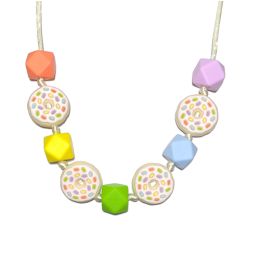 Necklace Sensory Chew – Bead – Donut Rainbow