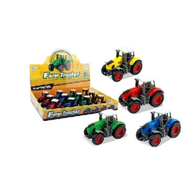 Die Cast Pull Back Farm Tractor