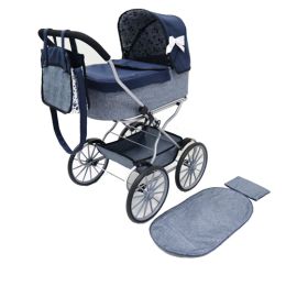 Bayer Classic Dark Blue & Blue Denim with White Bow