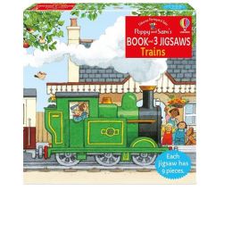 Usborne Trains Book & 3 Jigsaws