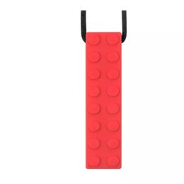 Brick Pendant Silicone Sensory Necklace Red