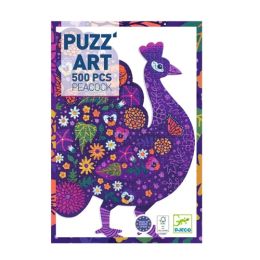 Djeco 500pc Shaped Puzzle Art Peacock