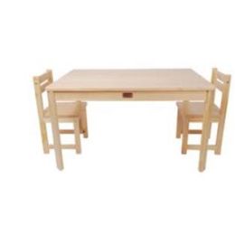 Little Boss Table & Chair Set Rectangle Natural