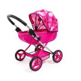 Bayer Cosy Doll Pram Cerise With Star Hood (d)