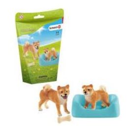 Schleich Shiba Inu Mother And Puppy (d)