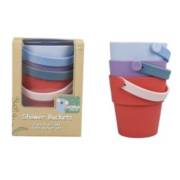 Silicone Shower Buckets 3pc Set Purple