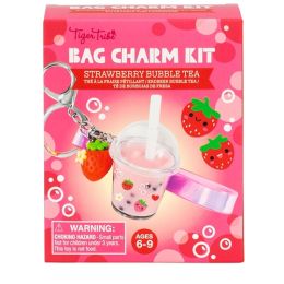 Tiger Tribe Bag Charm Kit Strawberry Bubble Tea