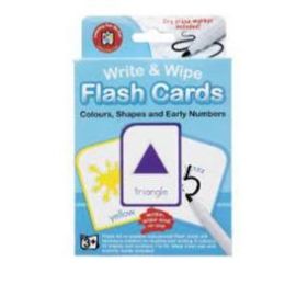 Write & Wipe Flash Cards Colour/Shape/Number with Marker