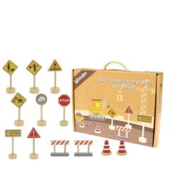 Wooden Construction Road Sign Playset