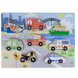 Wooden Chunky Aussie Transport Vehicle Puzzle