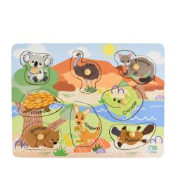 2 in 1 Aussie Animals & Their Babies Peg Puzzle