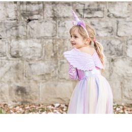Great Pretenders Alicorn Dress with Wings & Headband Size 3-4