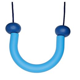 Necklace Sensory Chew – U Tube – Beads Blue