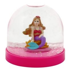Pink Poppy Acrylic Snow Globe Mermaid