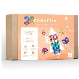 Connetix Magnetic Tiles Pastel Square Expansion Pack 40pc