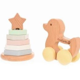 Everearth Wooden Baby Gift Set