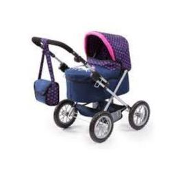 Bayer Trendy Doll Pram Dark Blue With Pink Heart & Unicorn