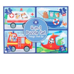4-in-1 Puzzle Set: Things That Go