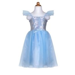 Great Pretenders Blue Sequin Princess Dress Size 5-6 yr