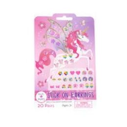 Pink Poppy 20 Pairs Unicorn Princess Stick On Earrings