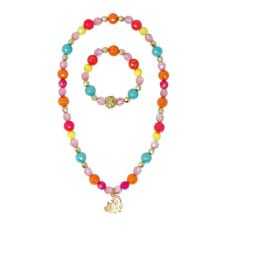 Unicorn Rainbow Charm Necklace and Bracelet Set