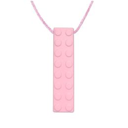 Necklace Sensory Chew – Building Block Pink