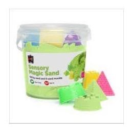 Sensory Magic Sand 600gm With 6 Molds Green