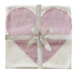 Baby Heart Blanket Natural & Pink