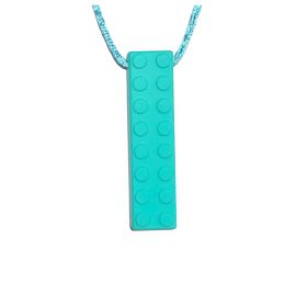Necklace Sensory Chew – Building Block Turquoise