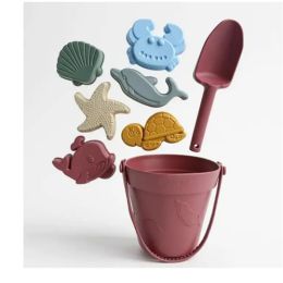 Silicone Beach Bucket Set (Dark Pink)