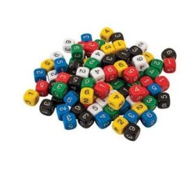 Dice Numbers 1-6 16mm Coloured (d)