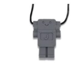 Jellystone Chewable Pendant Robot Steel Grey