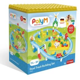 Hape PolyM Dual Track Building Set 100pc