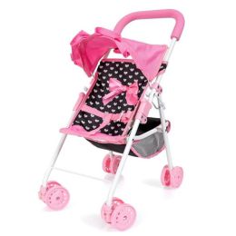 Bayer Doll Buggy Pink & Black with Pink Bow CB